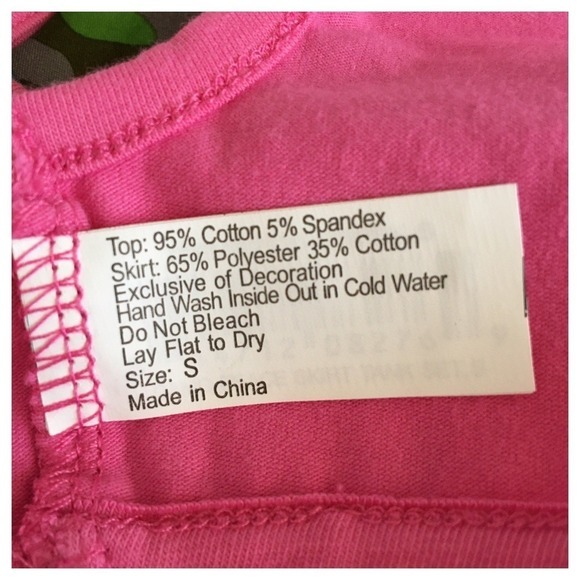 NEW SimplyDog Pet Outfit 2-Piece Camo Skirt & Peace Sign Top Pink Green Size S - Picture 8 of 13